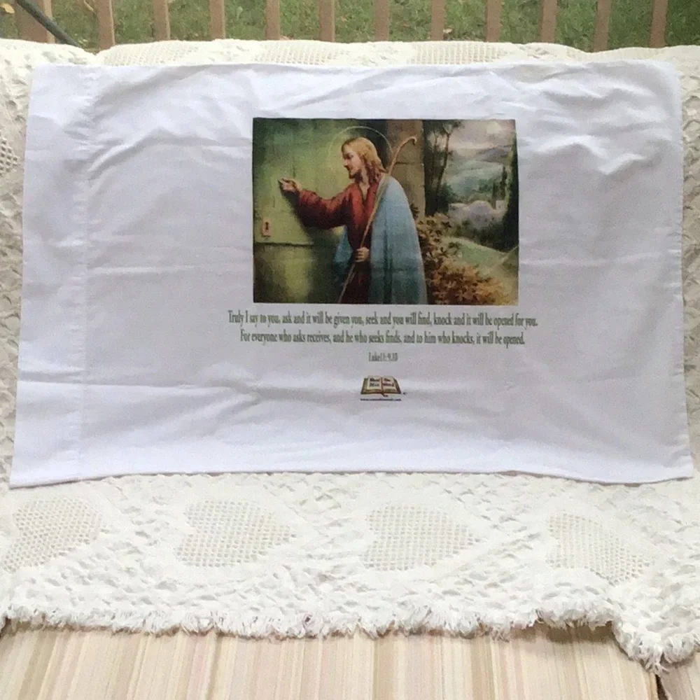 Rest On‎ His Word White Standard Cotton Pillowcase